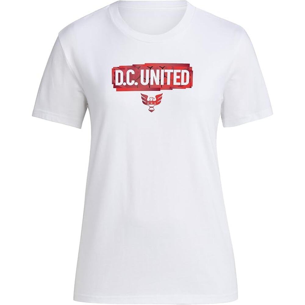 adidas Women's D.C. United MLS Short Sleeve T-Shirt, White, 3X-Large